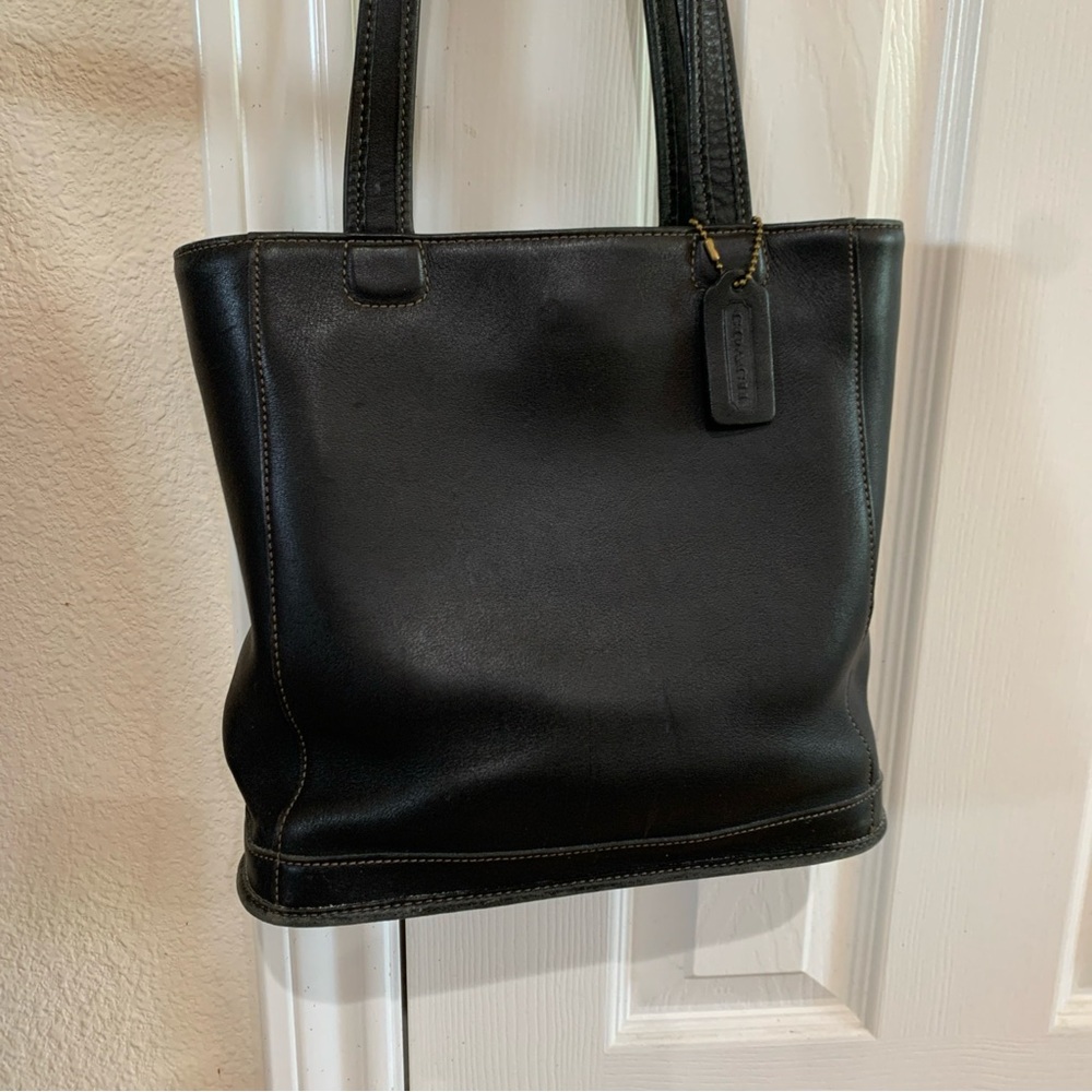 Vintage Coach Bleeker Bucket Tote black leather shoulder bag Y2K 90s 9305